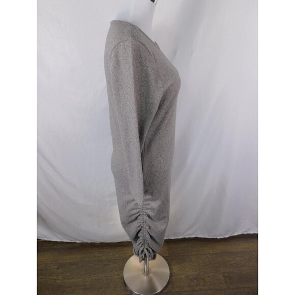 Discreet Dress Womens Large Gray Ruched Side Drawstring 3/4 Sleeve KL5081N - Picture 9 of 14